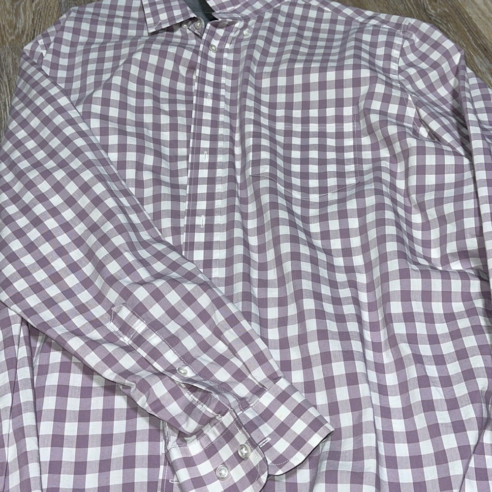 Purple and white plaid